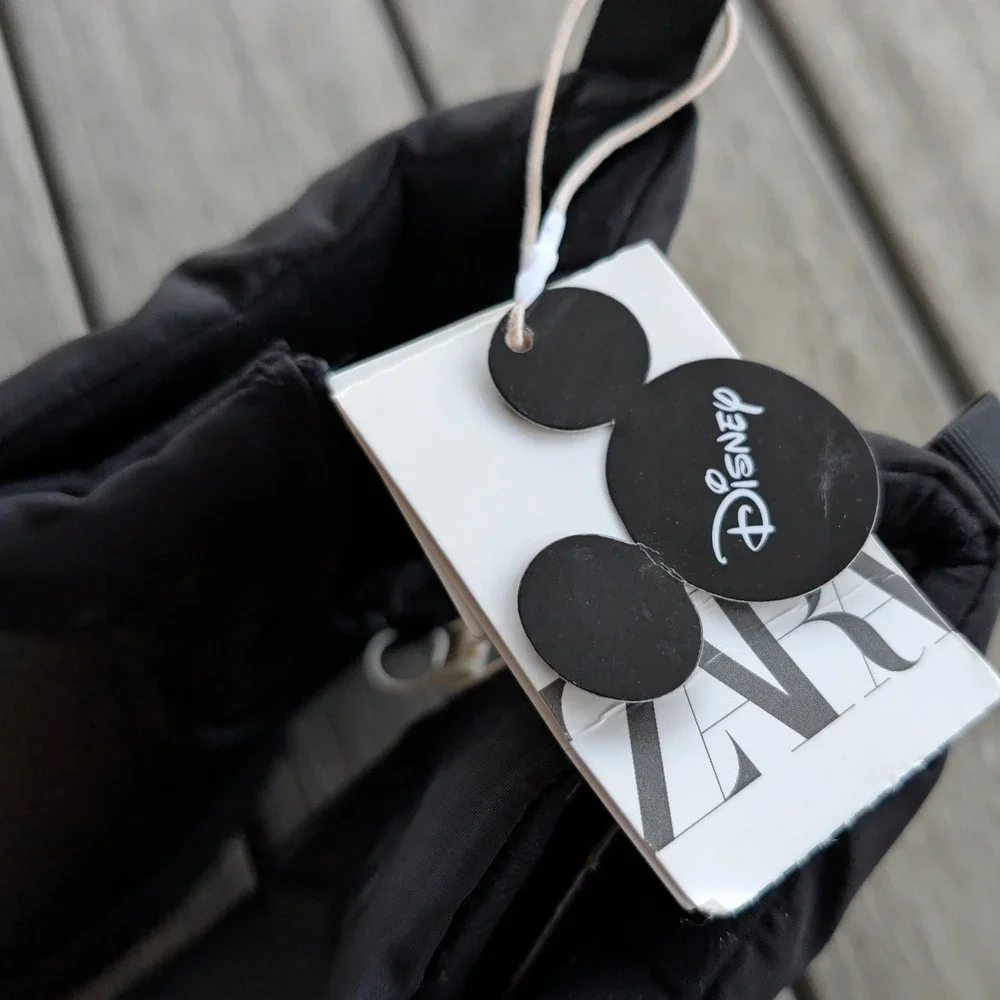 Zara Kids‎ Disney Mickey Mouse Black Quilted Ankle Boots Size 11 NWT